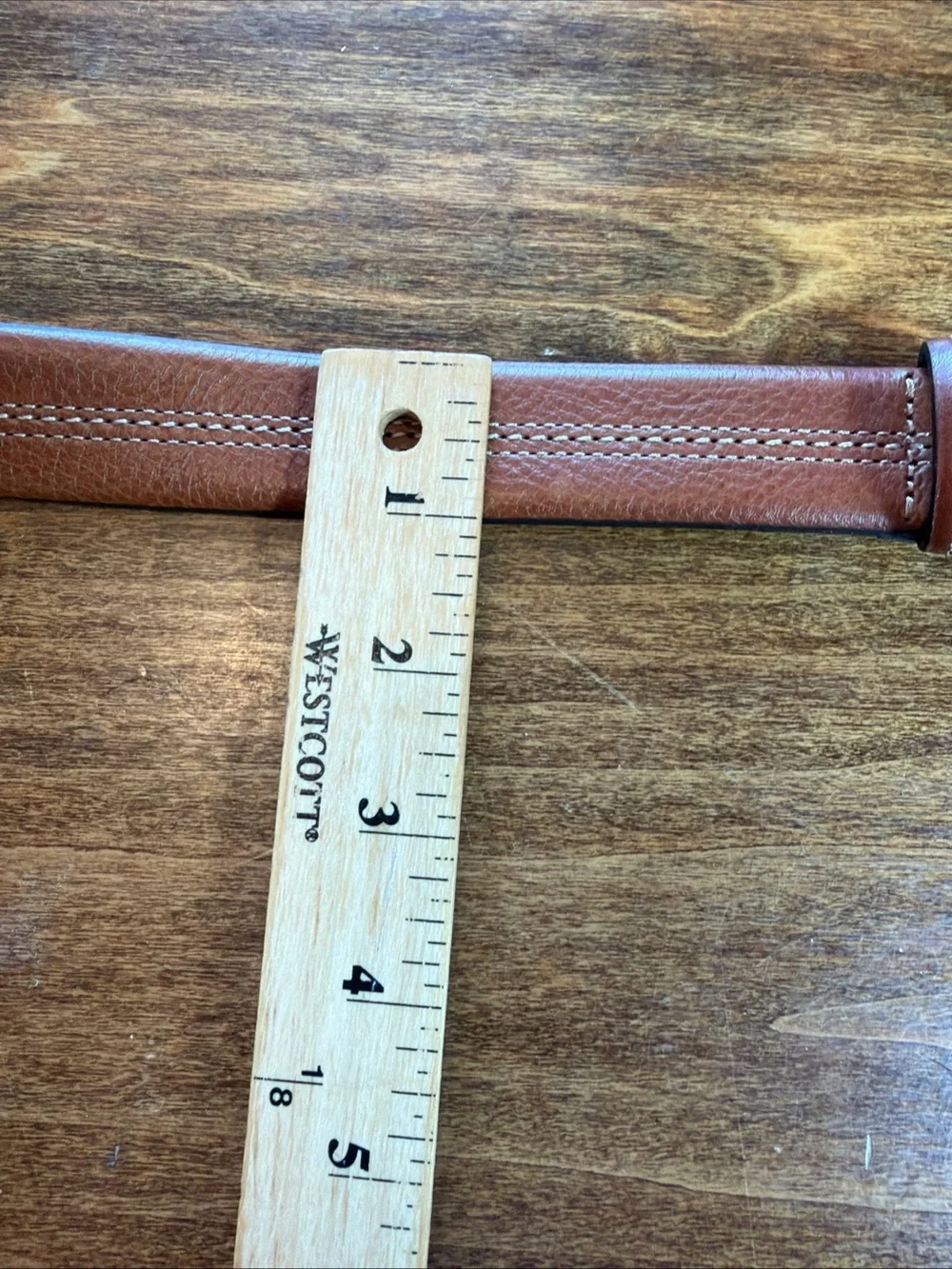 Joseph Abboud Brown Leather Men's Belt with Contrast Stitching Italy